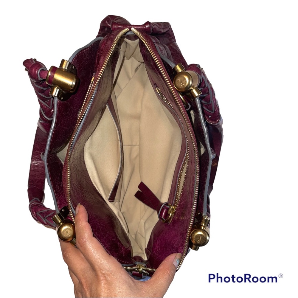 Chloé leather shoulder bag. Purple leather - Picture 14 of 17